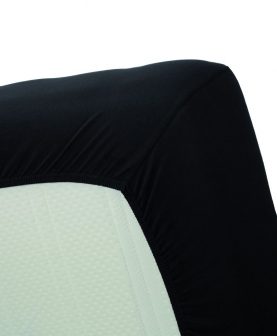 Cearceaf negru pat bumbac elastic 160x200 cm Jersey HL Black
