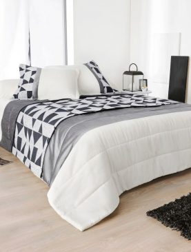 Cuvertura pat alb negru 5082 Bingo 230x250 cm