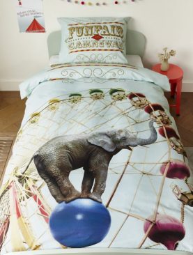 Lenjerie pat copii elefant carusel Circus 140x200/220 cm