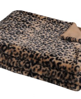 Patura animal print Leopard Jangal Fauve 130x160 cm