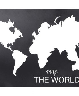 Tablou harta lumii metal Handcraft Noir 40x60 cm